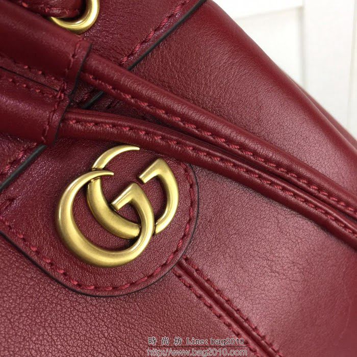 GUCCI古馳 新款 專櫃品質 原單 550189 紅皮 女款雙肩包HY1399